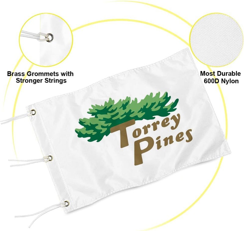 2BUT Torrey Pines Golf Pin PGA Flag Practic Putting Green Golf Flag For Backyard Garden Double-Sewn 600D Nylon Miniature Pin Flag (20"X13"Grommet) - Image 3